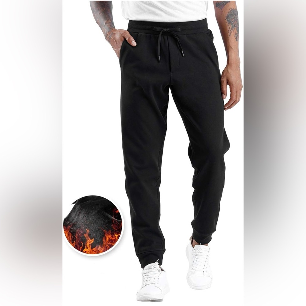 THE GYM PEOPLE Mens' Fleece Joggers Pants with Deep Pockets in Loose-fit style-L - Picture 5 of 10